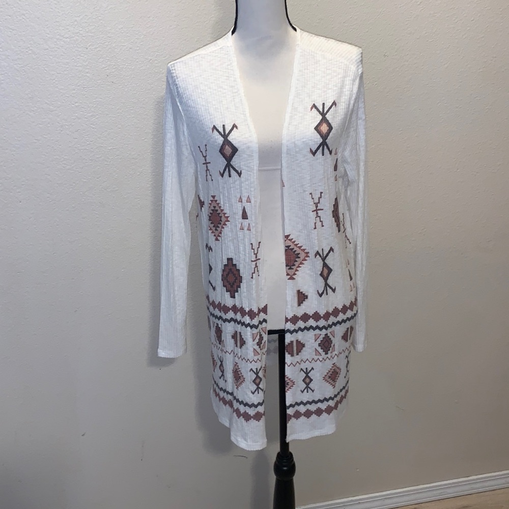 Phil Love where native tribal print open cardigan